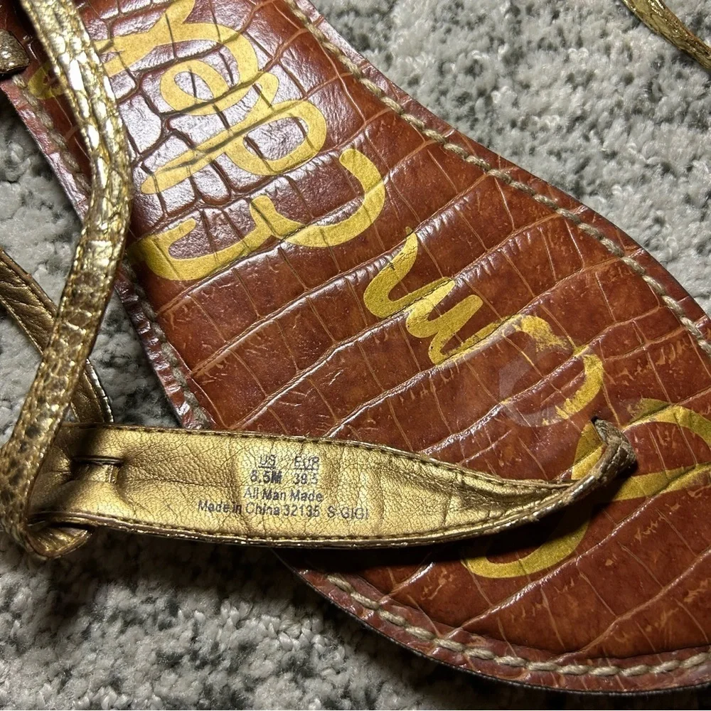 Sam Edelman Gigi Gold Gladiator Strappy Sandals Size 8.5